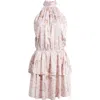 Chelsea28 Tiered Halter Minidress In Neutral