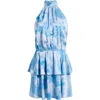 Chelsea28 Tiered Halter Minidress In Blue