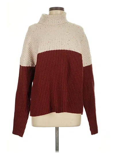 Pre-owned Chelsea28 Turtleneck Sweater In Burgundy