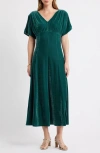 Chelsea28 Velvet V-neck Maxi Dress In Green