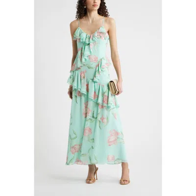 Chelsea28 V-neck Drape Maxi Dress In Blue