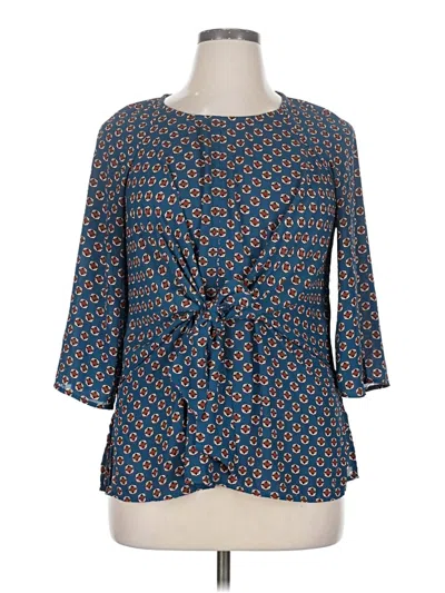 Pre-owned Chenault 3/4 Sleeve Blouse In Blue