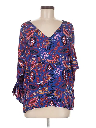 Pre-owned Chenault 3/4 Sleeve Blouse In Blue