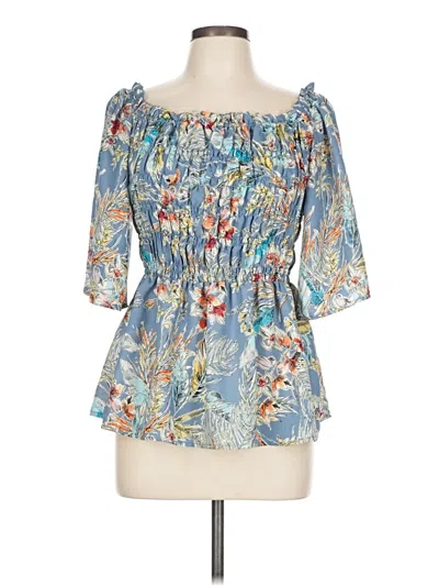 Pre-owned Chenault 3/4 Sleeve Blouse In Blue