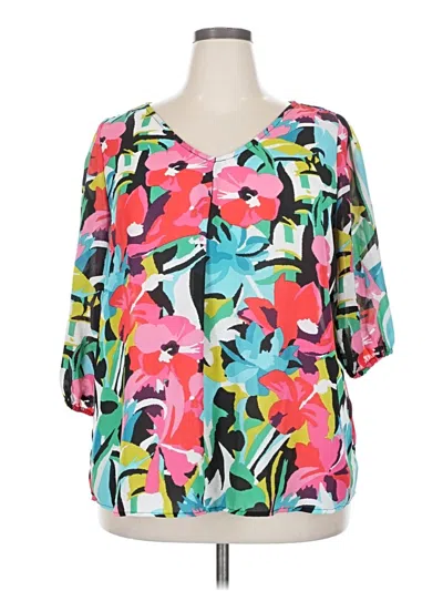 Pre-owned Chenault 3/4 Sleeve Blouse In Blue