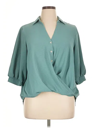 Pre-owned Chenault 3/4 Sleeve Blouse In Blue