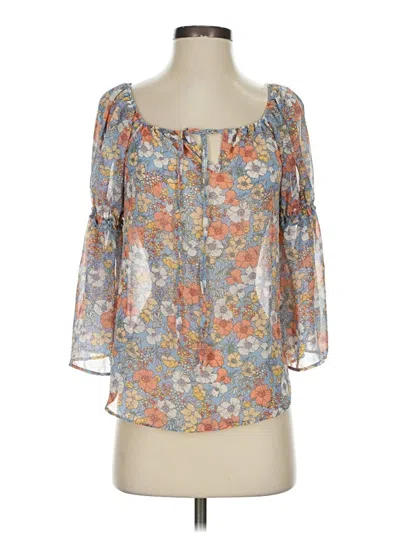 Pre-owned Chenault 3/4 Sleeve Blouse In Blue