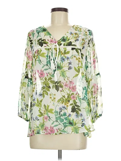 Pre-owned Chenault 3/4 Sleeve Blouse In Green