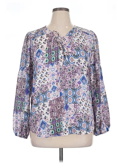Pre-owned Chenault 3/4 Sleeve Blouse In Purple