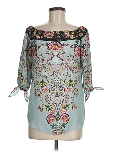 Pre-owned Chenault 3/4 Sleeve Blouse In Teal