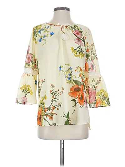 Pre-owned Chenault 3/4 Sleeve Blouse In White