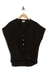 Chenault Cap Sleeve Top In Black