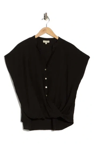 Chenault Cap Sleeve Top In Black