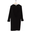 Chenault Hooded Ribbed Long Cardigan In Black