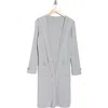 Chenault Hooded Ribbed Long Cardigan In Gray