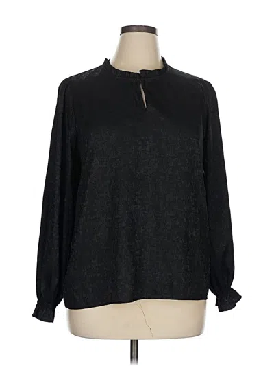Pre-owned Chenault Long Sleeve Blouse In Black