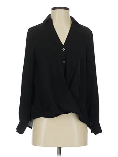 Pre-owned Chenault Long Sleeve Blouse In Black