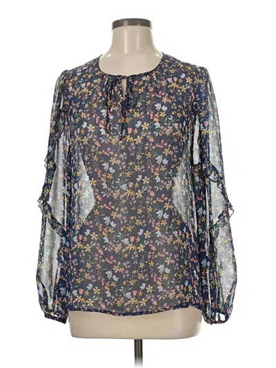 Pre-owned Chenault Long Sleeve Blouse In Blue