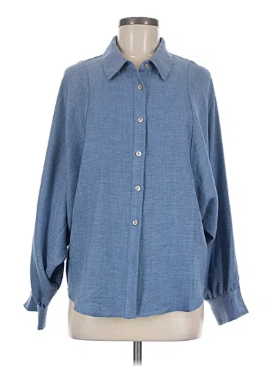 Pre-owned Chenault Long Sleeve Blouse In Blue