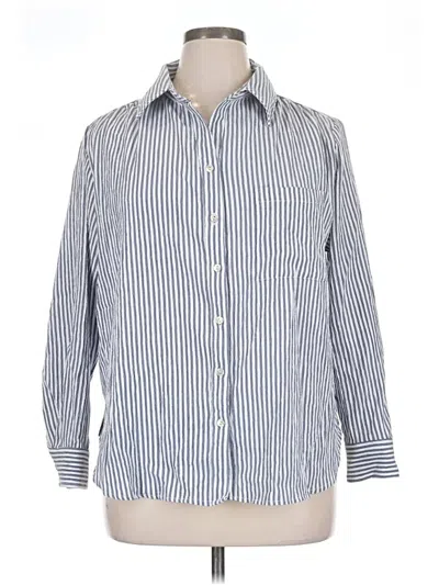 Pre-owned Chenault Long Sleeve Blouse In Blue