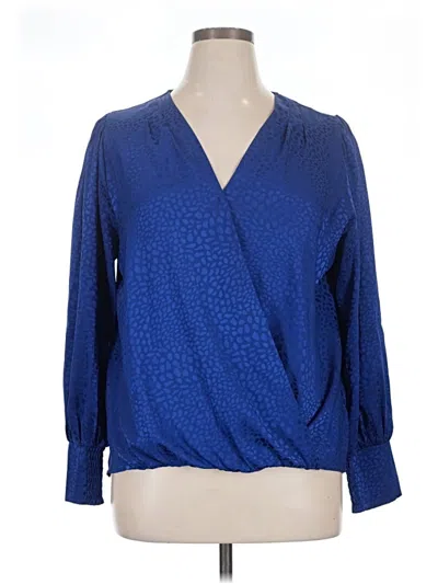Pre-owned Chenault Long Sleeve Blouse In Blue