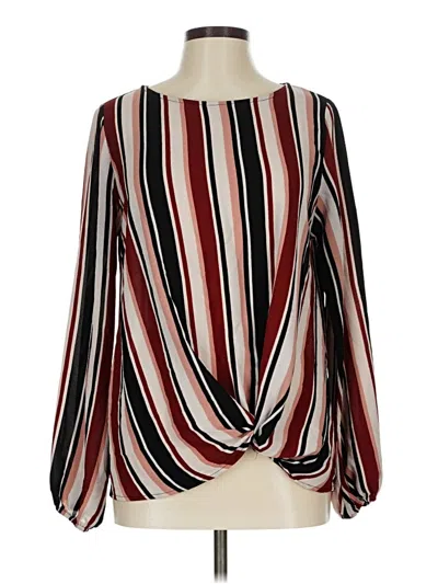 Pre-owned Chenault Long Sleeve Blouse In Burgundy