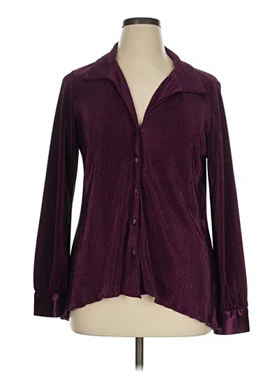 Pre-owned Chenault Long Sleeve Blouse In Burgundy