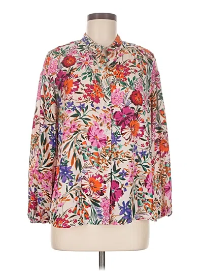 Pre-owned Chenault Long Sleeve Blouse In Ivory