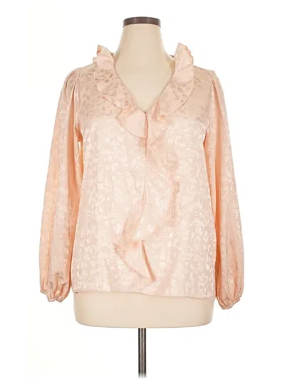 Pre-owned Chenault Long Sleeve Blouse In Pink