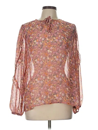 Pre-owned Chenault Long Sleeve Blouse In Pink