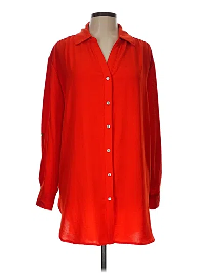 Pre-owned Chenault Long Sleeve Blouse In Red