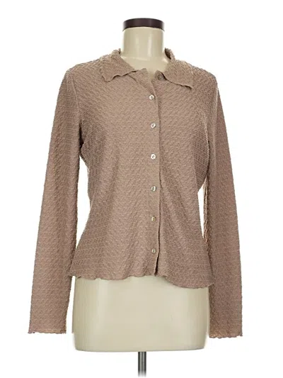 Pre-owned Chenault Long Sleeve Blouse In Tan