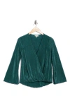 Chenault Long Sleeve Bodre Top In Green