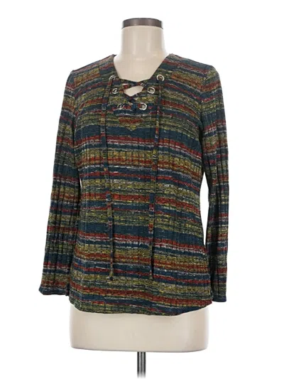 Pre-owned Chenault Long Sleeve Henley Shirt In Gray