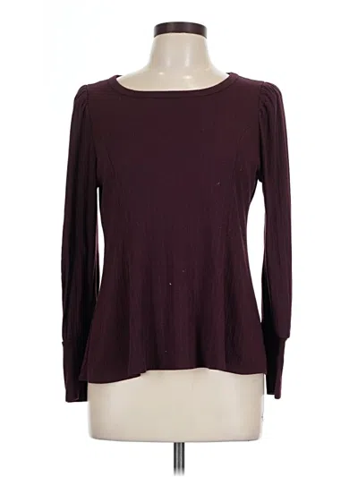 Pre-owned Chenault Long Sleeve Top Burgundy Crew Neck Tops