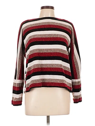 Pre-owned Chenault Long Sleeve Top Red Boatneck Tops