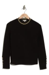 Chenault Metallic Crewneck Ribbed Sweater In Black