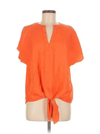 Pre-owned Chenault Short Sleeve Blouse In Orange