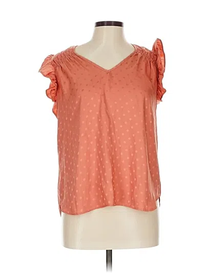 Pre-owned Chenault Short Sleeve Blouse In Orange
