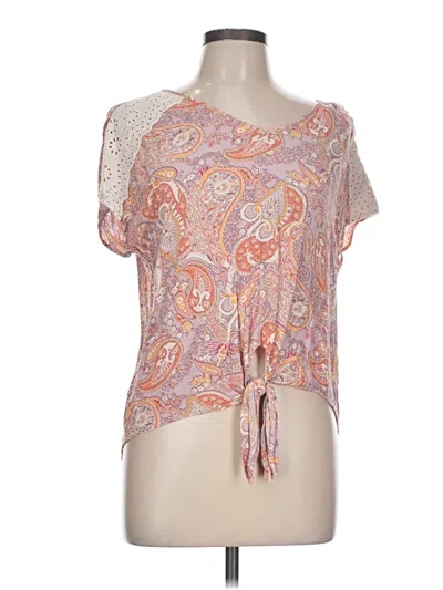 Pre-owned Chenault Short Sleeve Blouse In Pink