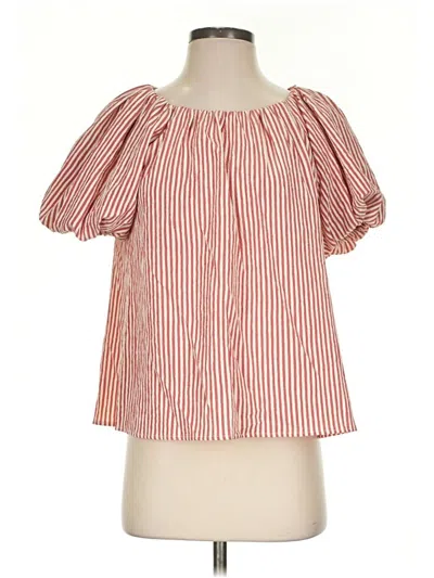 Pre-owned Chenault Short Sleeve Blouse In Red
