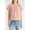 Chenault Stripe Puff Sleeve Seersucker Top In Multi