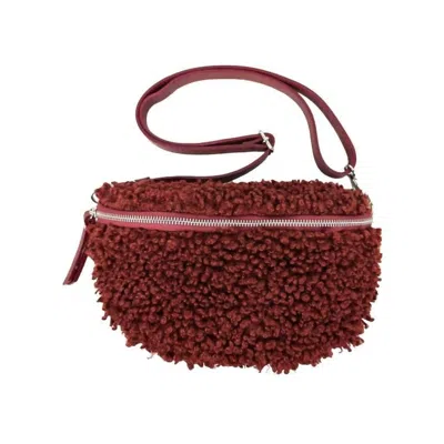 Chenson & Gorett Sherpa Fannypack Bag In Wine In Pink