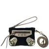 Chenson & Gorett Suede Leather Wristlet With Decorative Studs In Black In Black