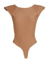 Cheri' Chéri Woman Bodysuit Camel Size L Polyamide, Elastane In Beige