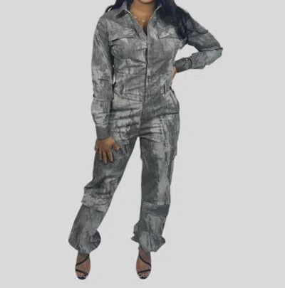 Chérie That Girl Jumpsuit In Ombré Gray In Multi