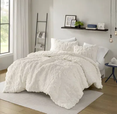 Cheriit Animal Chenille Duvet Cover Set Twin/twin Xl In Neutral