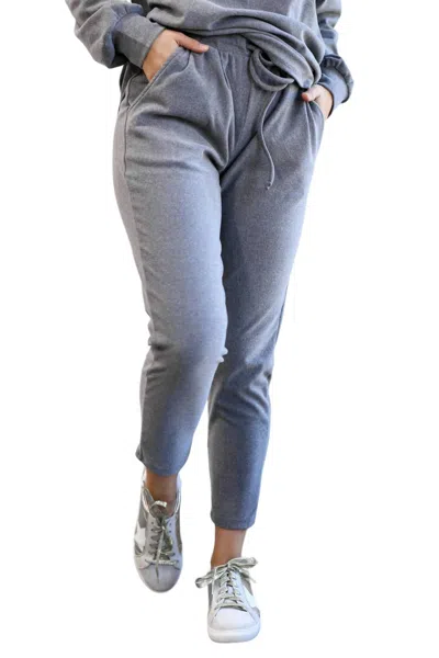 Cherish Cozy On The Run Joggers In Gre In Blue
