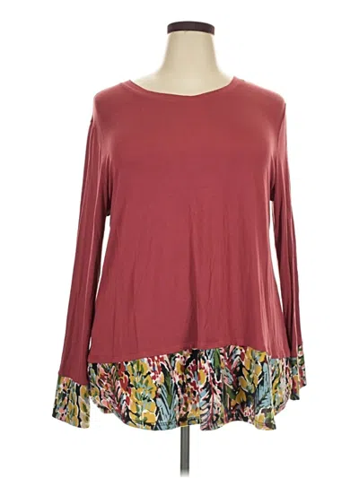 Pre-owned Cherish Long Sleeve Blouse In Red