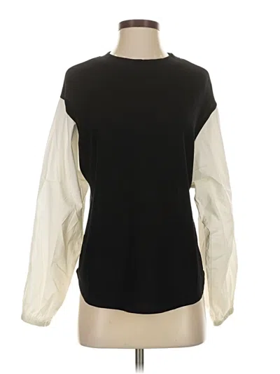 Pre-owned Cherish Long Sleeve Top Black Crew Neck Tops